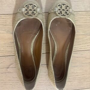Tory Burch Gold Textured Flats
